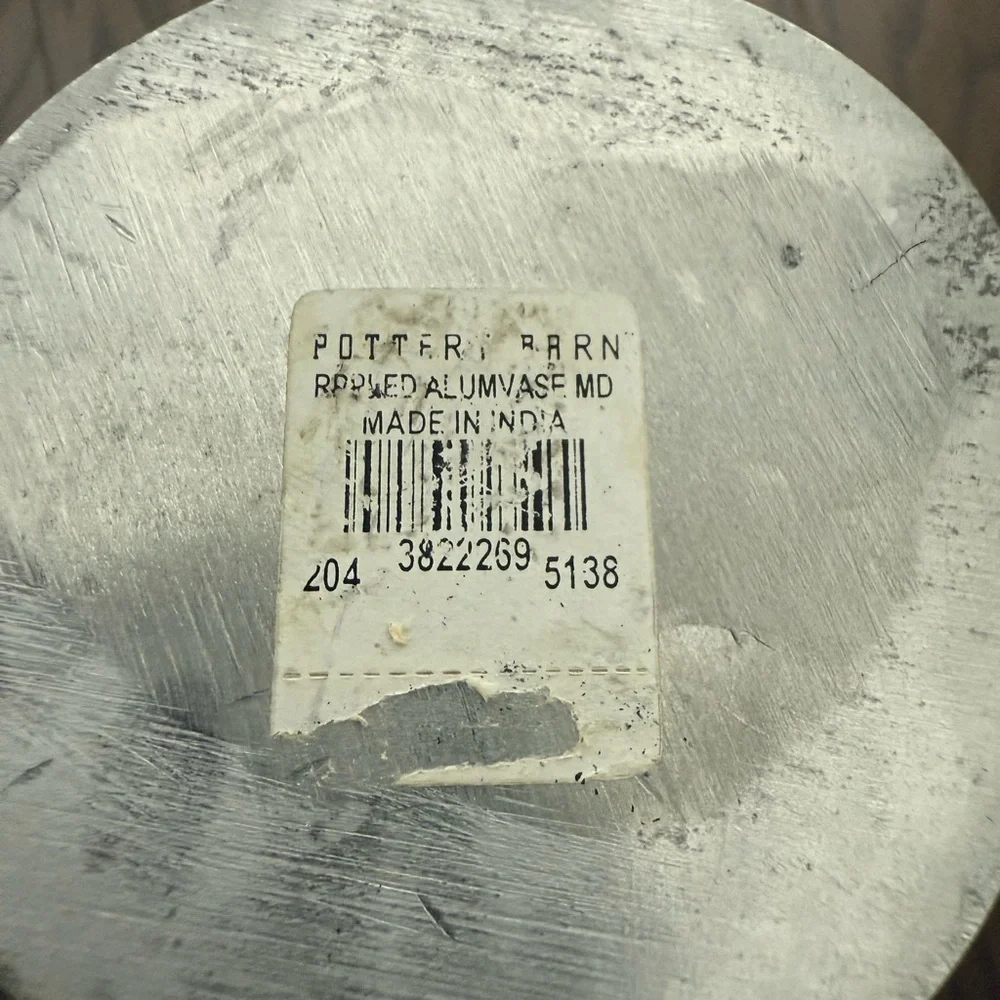 Pottery Barn Rippled Aluminum Vase